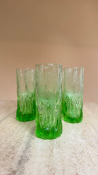 Vintage Italiaanse groene glazen set met ijsemmer | jaren ’60
