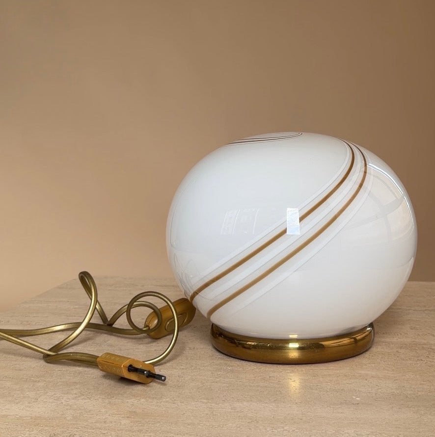 Vintage Venice Glass tafellamp met swirl | Italië