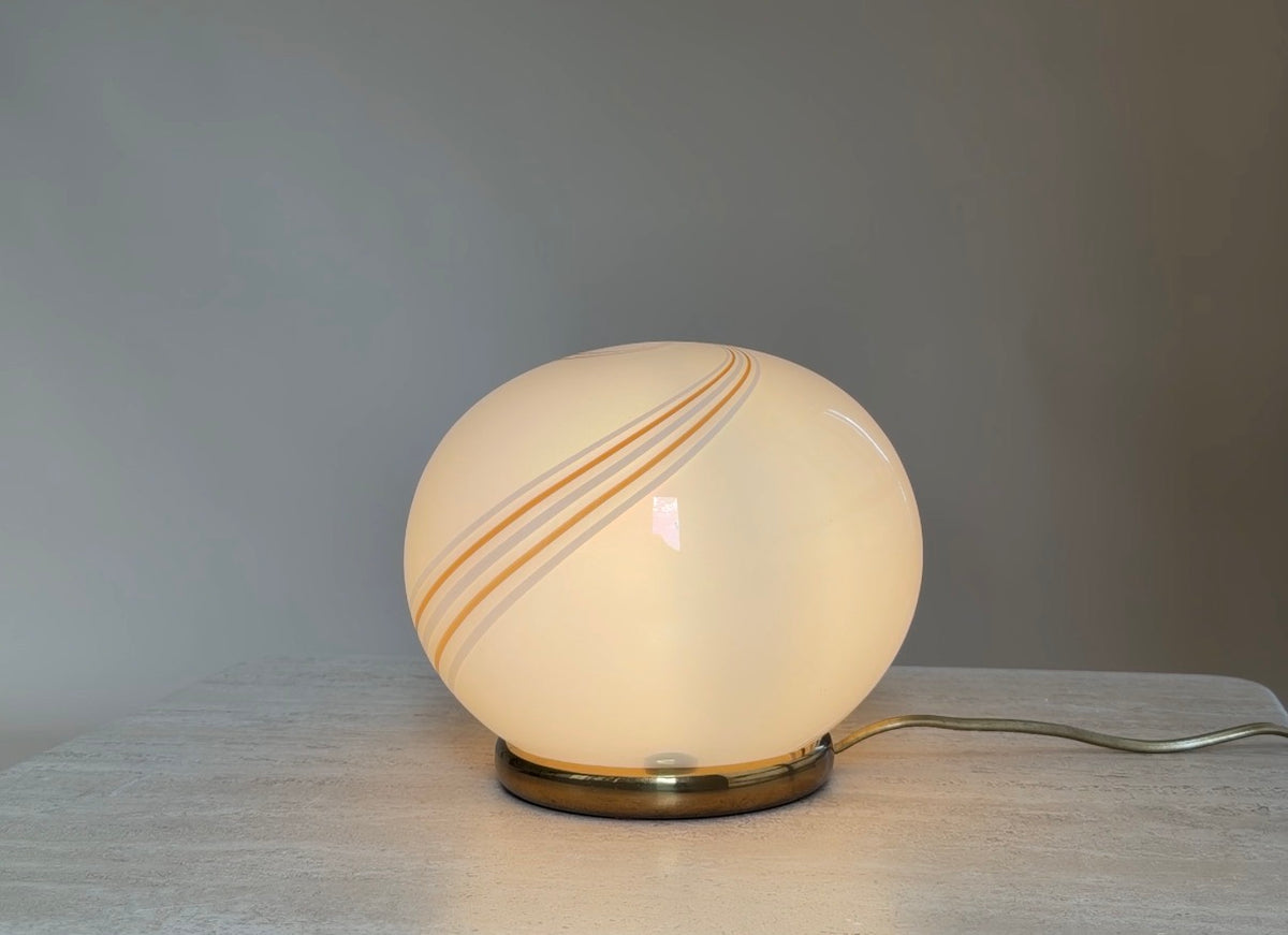 Vintage Venice Glass tafellamp met swirl | Italië