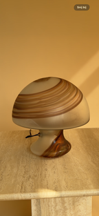 Zeldzame vintage bruine Murano paddenstoellamp | Italië