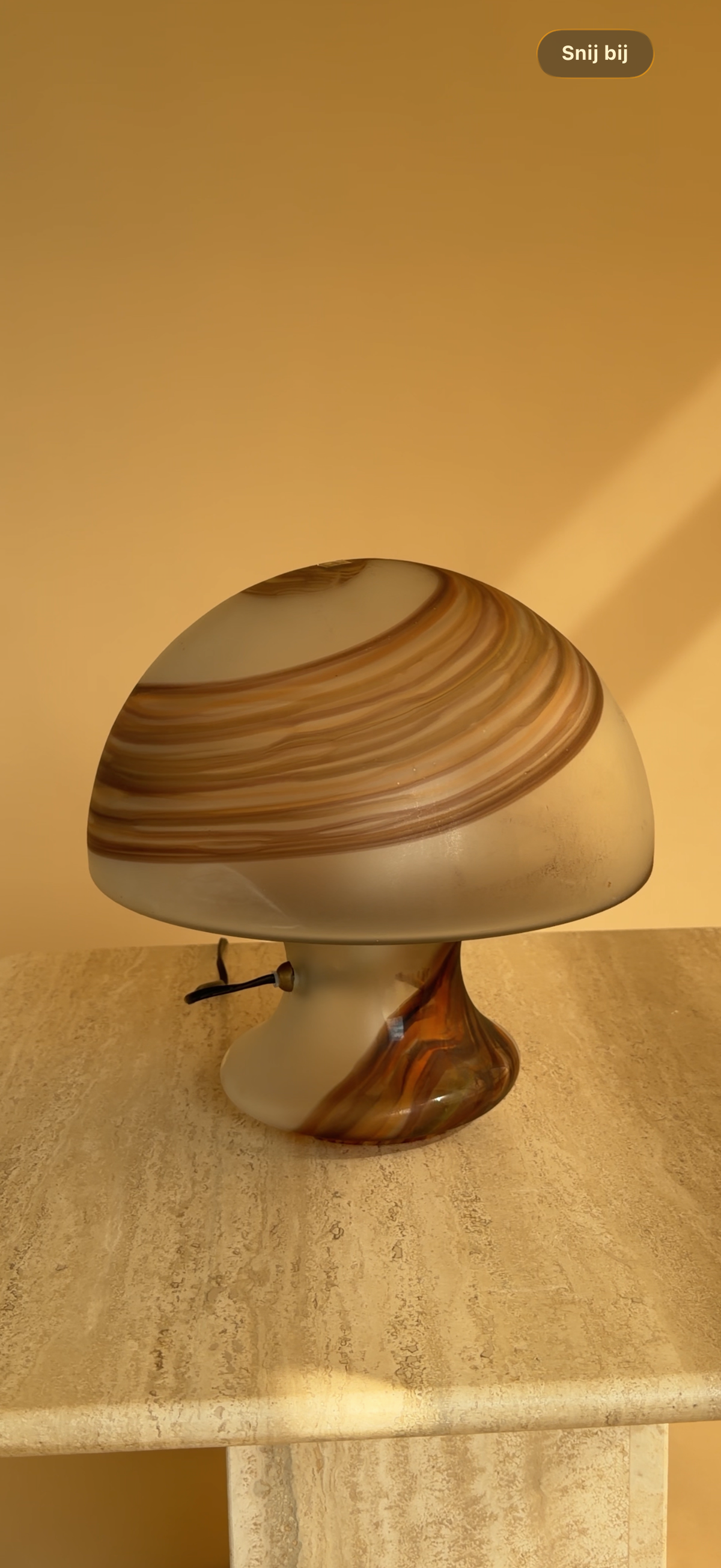 Zeldzame vintage bruine Murano paddenstoellamp | Italië