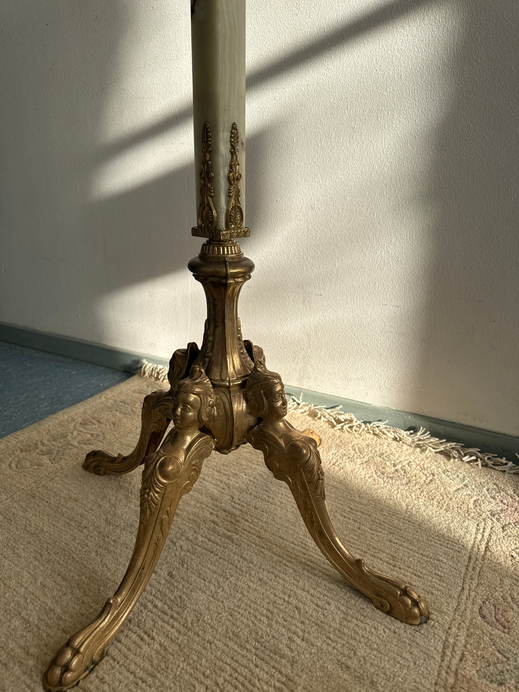 Hollywood Regency Grand Onyx & Gilt Brass Coat Rack | Italy, 1960s
