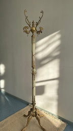 Hollywood Regency Grand Onyx & Gilt Brass Coat Rack | Italy, 1960s