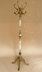 Vintage messing & onyx kapstok | Hollywood Regency