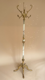 Vintage messing & onyx kapstok | Hollywood Regency