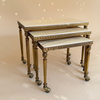 Vintage marmeren nesttafels | Hollywood Regency