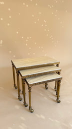 Vintage marmeren nesttafels | Hollywood Regency