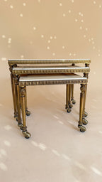 Vintage marmeren nesttafels | Hollywood Regency