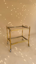 Vintage messing bar cart | Hollywood Regency
