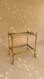 Vintage messing bar cart | Hollywood Regency