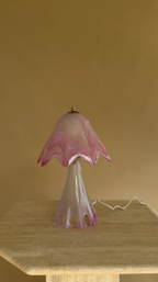 Vintage roze Murano tafellamp | Italiaans art glass