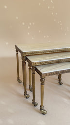 Vintage marmeren nesttafels | Hollywood Regency