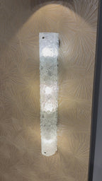 XL vintage Hillebrand ice glass wandlamp