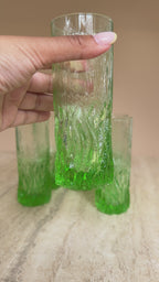 Vintage Italiaanse groene glazen set met ijsemmer | jaren ’60